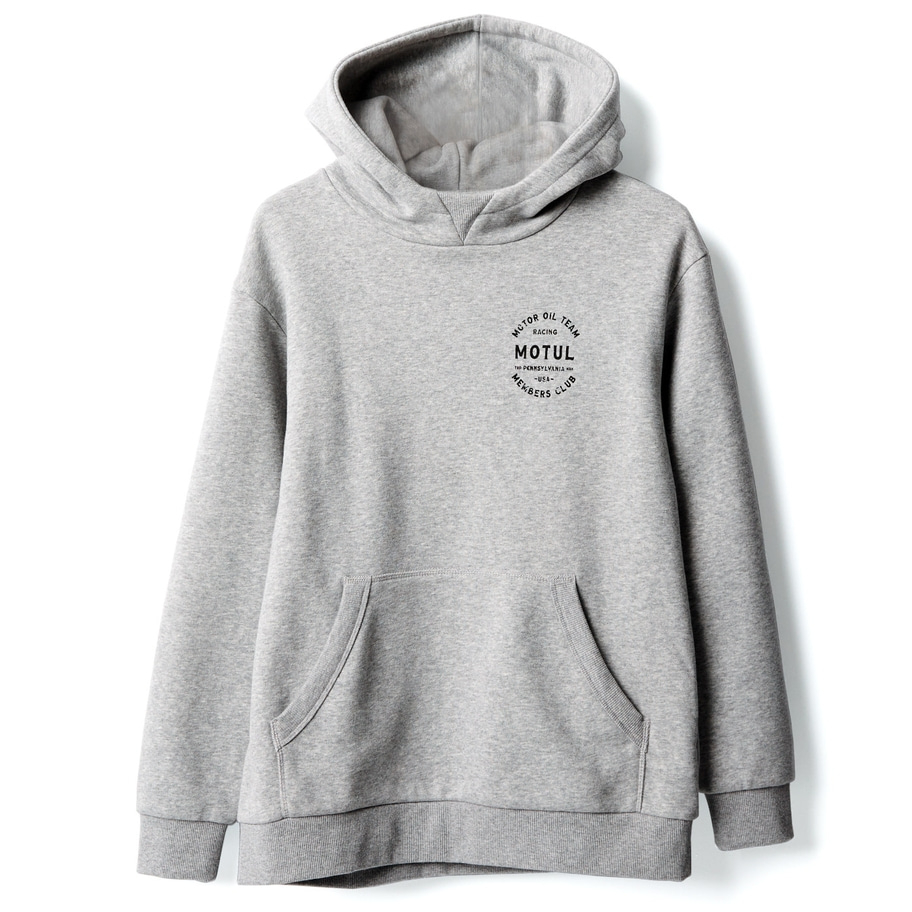 Lockeres Sweatshirt mit Kängurutasche und Kapuze hell grau meliert
