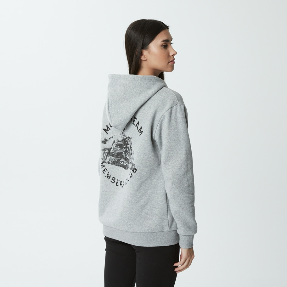 Lockeres Sweatshirt mit Kängurutasche und Kapuze hell grau meliert