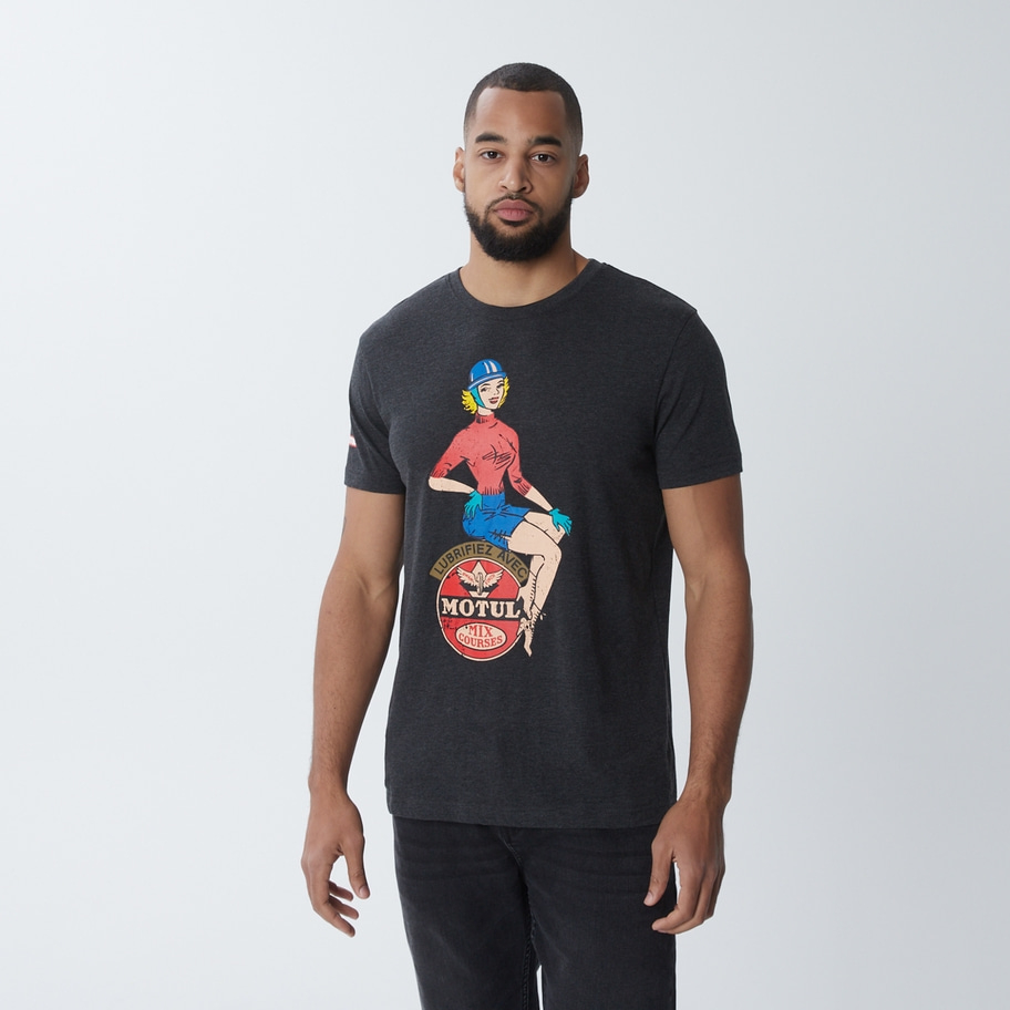 MOTUL Kurzärmeliges T-Shirt dunkelgrau meliert