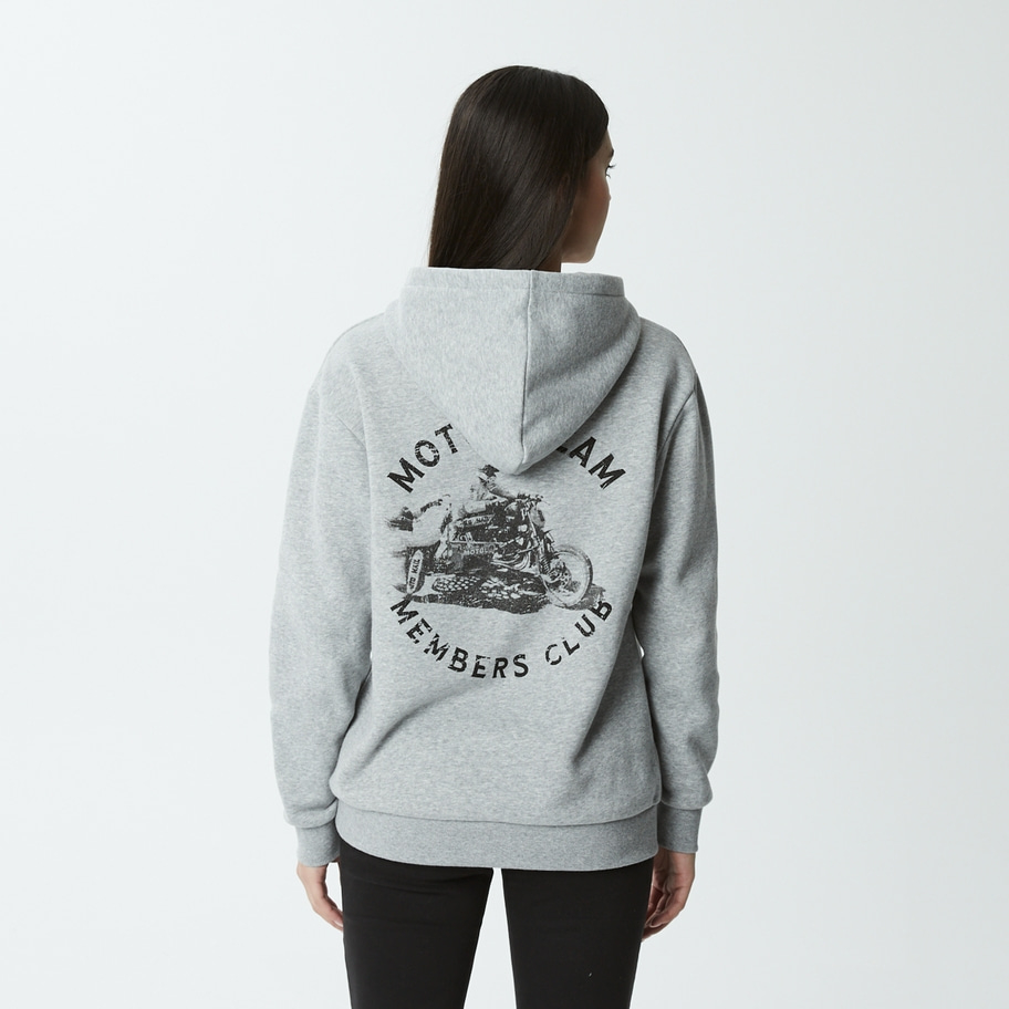 Lockeres Sweatshirt mit Kängurutasche und Kapuze hell grau meliert