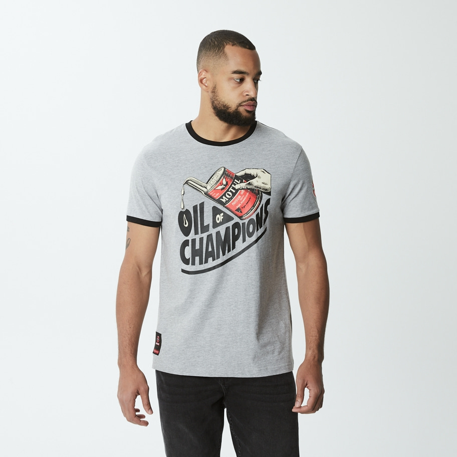 MOTUL Kurzärmeliges T-Shirt hell grau meliert